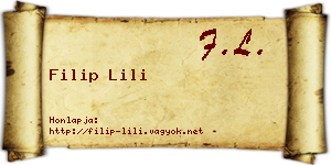 Filip Lili névjegykártya