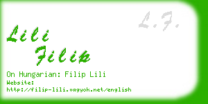 lili filip business card